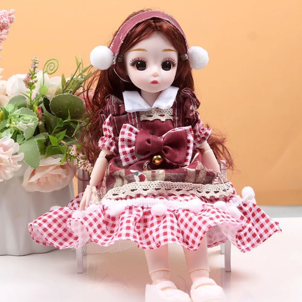 Mini ทรงกลม Joint 30 ซม.อะนิเมะตุ๊กตา Bjd Dress Up 3D ตา 1/6 ตุ๊กตา Bjd ที่มีสีสันพร้อมเสื้อผ้าบานพับตุ๊กตาของขวัญวันเกิด