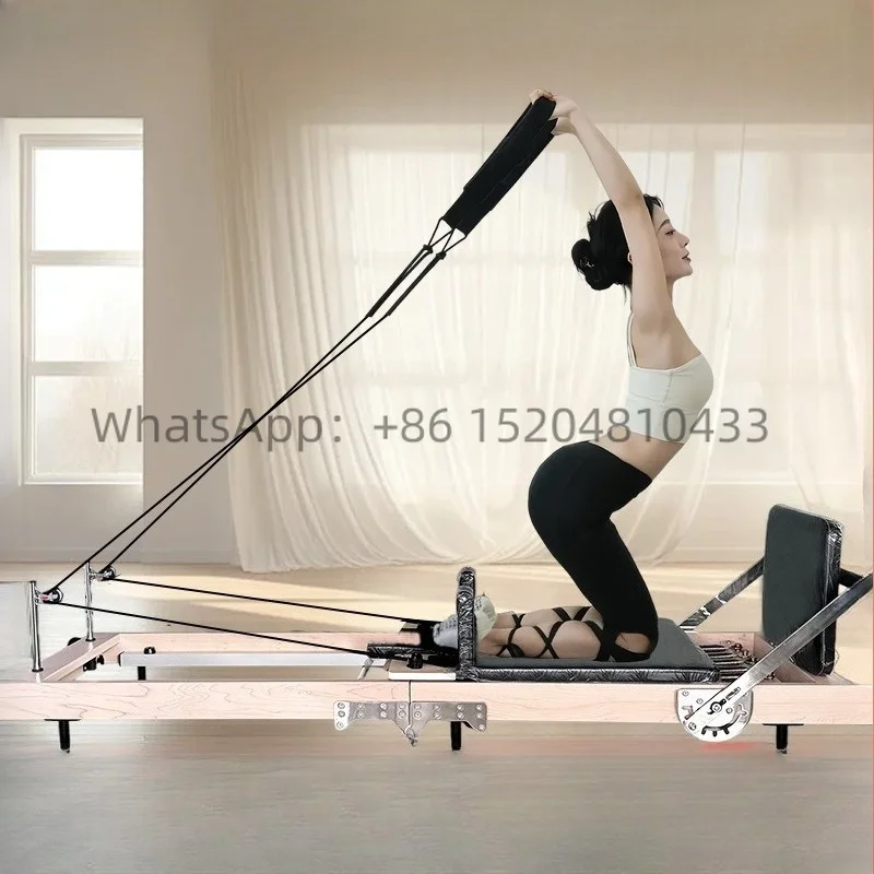 Imported Maple Folding Pilates Reformer With Sturdy Iron Legs Core Training Machine for Home and Studio Use