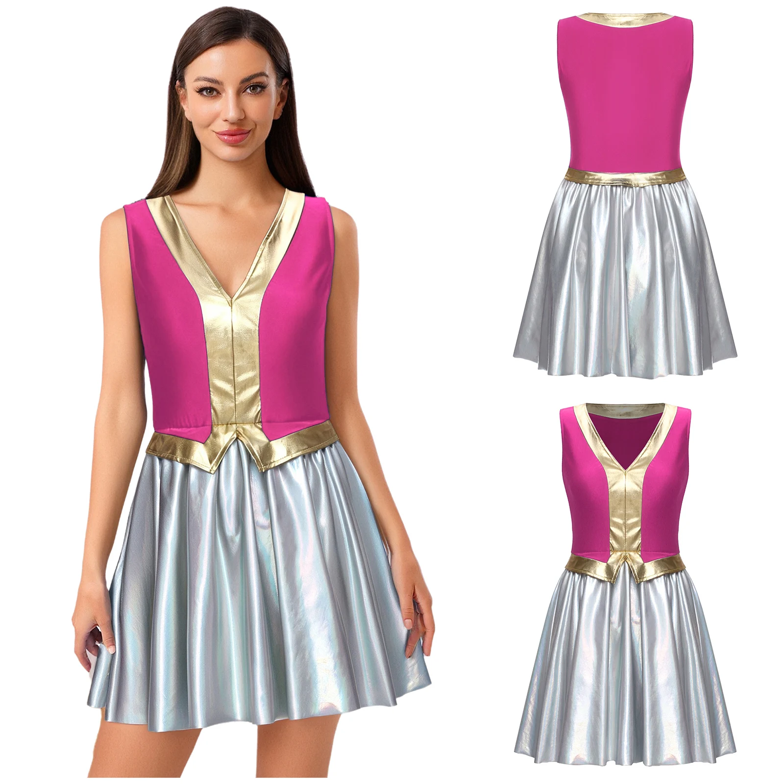 

Women Festival Vintage Arab Indian Egyptian Princess Queen Cosplay Dress A-line Mini Dress for Masquerade Carnivals Halloween