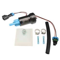 Free Shipping-OKYEO E85 Compatible Performance Internal 450LPH Fuel Pump For Nissan Skyline Subaru WRX F90000267 & Install Kit