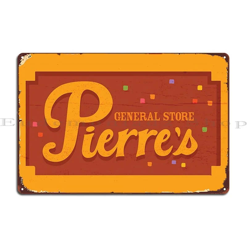 Stardew Valley Pierre S General Store Sign Logo Greermiceli Metal Plaque Poster Iron Wall Decor Kitchen Create Tin Sign Poster