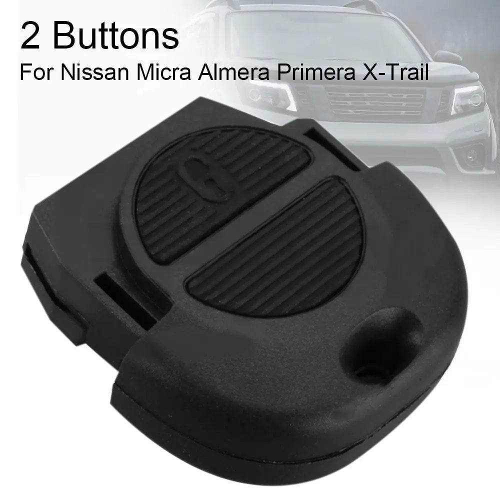 Funda de repuesto para llave remota de coche, carcasa negra de 2 botones para Nissan Micra Almera Primera x-trail Navara Patrol Maxima