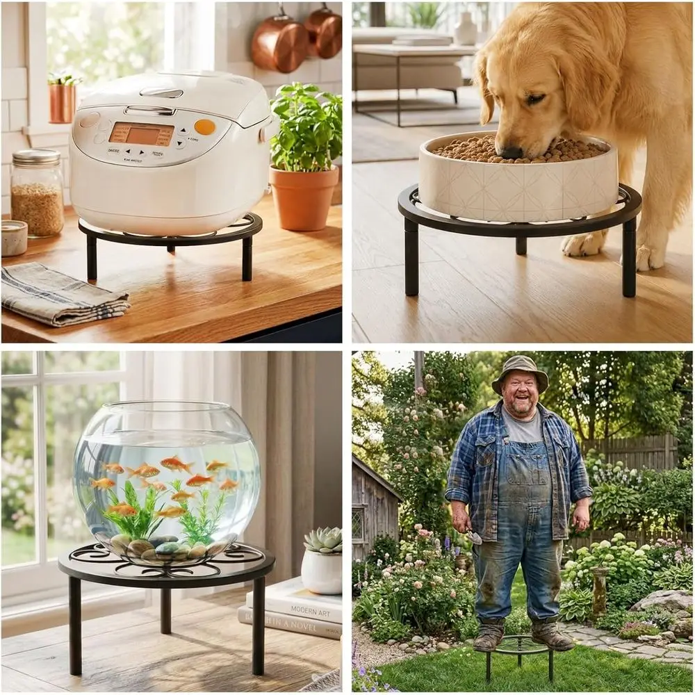 5-Pack Heavy-Duty Metal Plant Stands, Rust-Resistant Iron Potted Holders for Indoor and Outdoor Use, Garden Rack Supports for Po