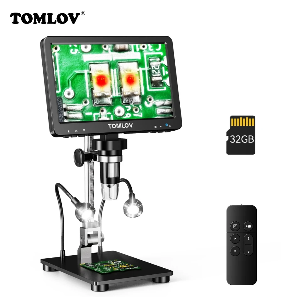 Tomlov-microscópio Digital para Solda Eletrônica Microscópios Digitais Hdmi Usb Tela Ips de 1200x 16mp Dm9 Pro