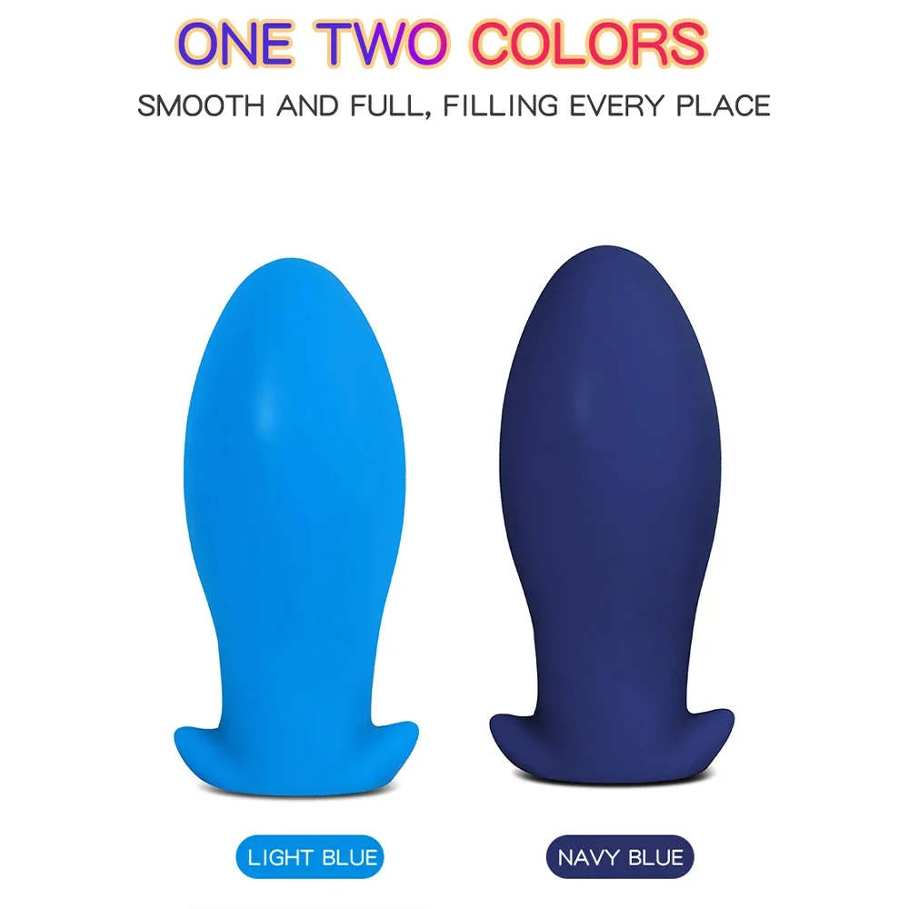 Five Sizes New Dragon Egg Shaped Hands-Free Play Safe Liquid Silicone Material Vestibule Big Soft Anal Butt Plugs Adult Sex Toys