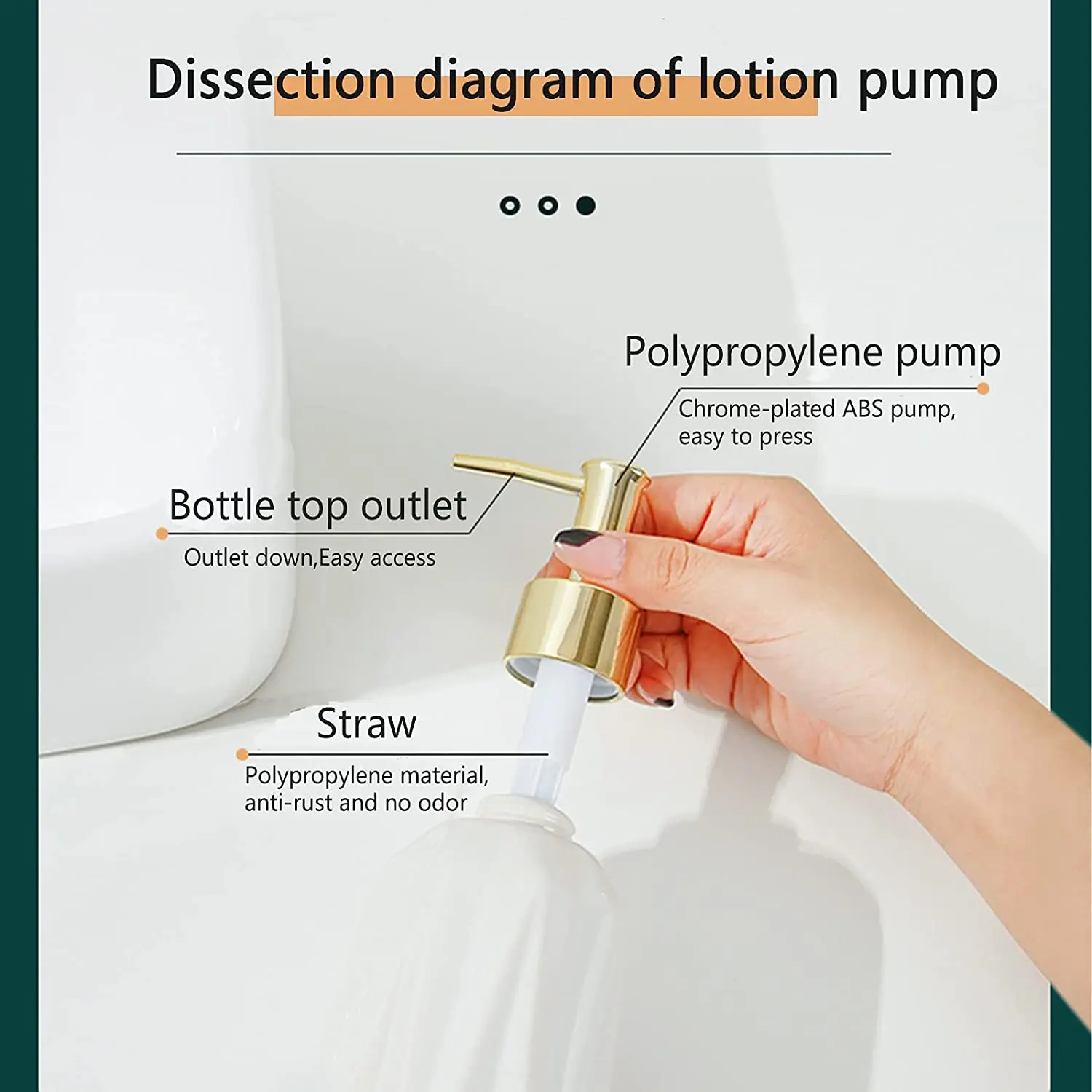 Ceramic Soap Dispenser 10 Oz Hand Soap Dispenser with Pump Refillable Liquid Dish Soap and Lotion for Bathroom (White)