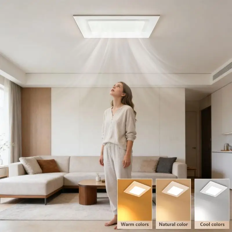 

Y1UD 10Inch Bathroom Fan Featuring 3 Color Temperatures And Effective Air Circulation
