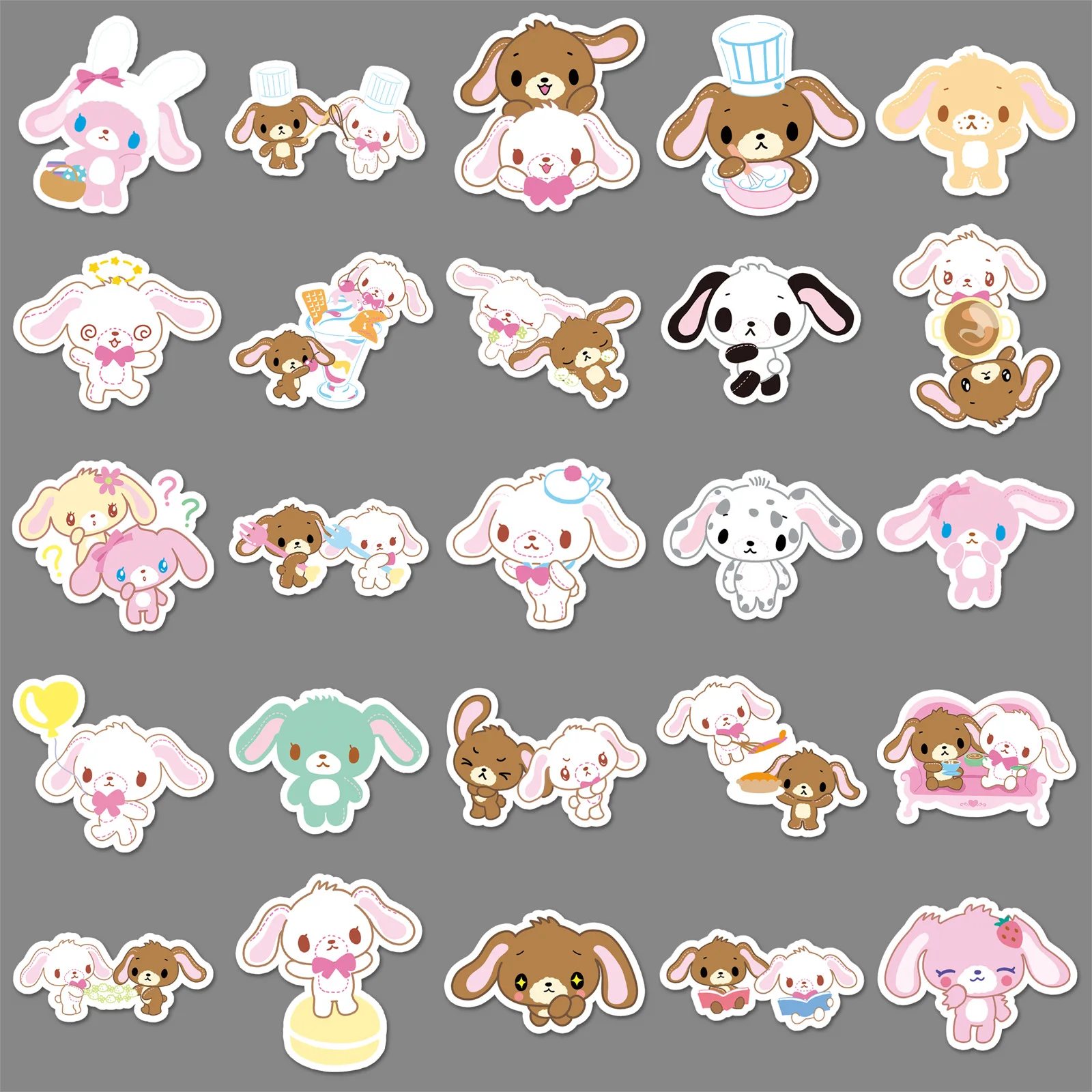 10/50PCS Sanrio Kawaii Sugarbunnies Adesivi Cartoon Cute Doodle Decalcomanie Impermeabili per Frigorifero Guardaroba Scrapbook Adesivi