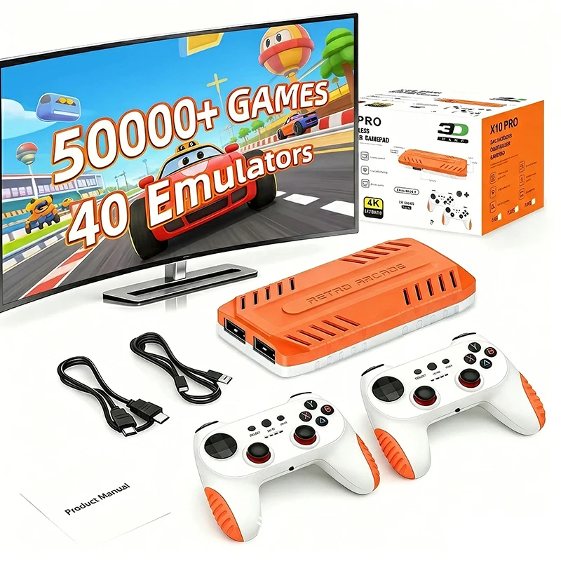 GamePulse X10 Pro Game Stick 50000+ Games 40+ Emulators Retro Console HD Output 2Players TV Gift