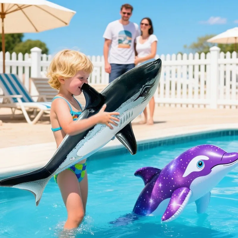 Niedlicher aufblasbarer Hai, Delfin, Spielzeug, Strand, Pool, Party, Schwimmspiel, Spielzeug, Wassersport, aufblasbares Spielzeug, Geschenk