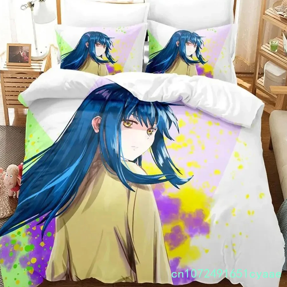 Anime Mieruko-chan The Girl Who Can See Them Bedding Set Boys Girls Twin Queen Size Duvet Cover Pillowcase Bed Kids Adult