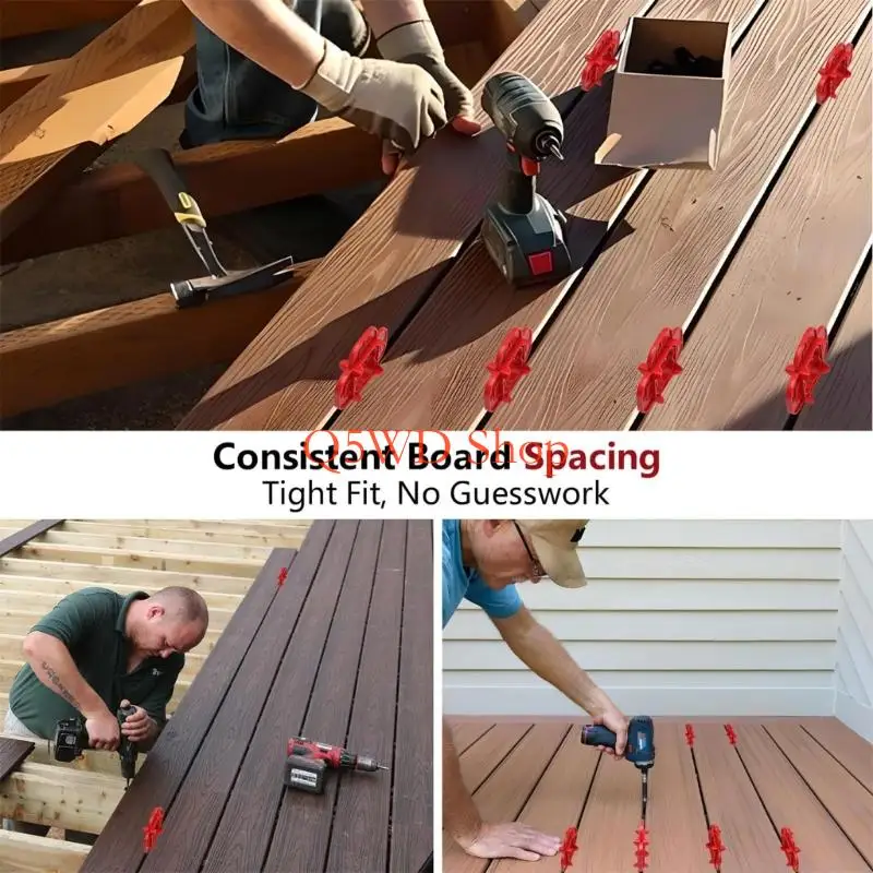 Q5WD Professional Deck Board Spacing Tool Set with 4 Precise Measurement Size