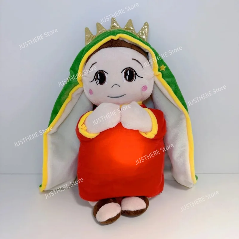 Maria and Jesus Baby Sleeping Companion Sound Soothing Musical Plush Toys With Air Bag And Light Doll Breathing Kawaii Gifts