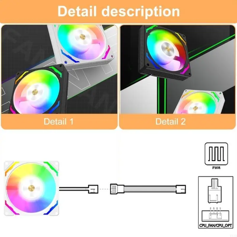 

90mm PWM Fan With ARGB Lighting 9025 CPU Fan For Desktop Cooling Fan 9CM