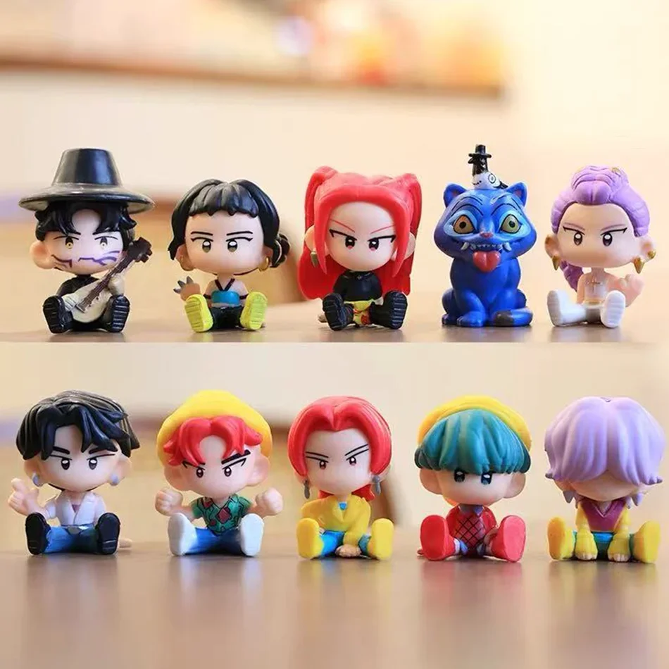 10pcs/Set K/pop Demon Hunters Figure Toy Cartoon Rumi/Mira/Zoey Action Figure PVC Desktop Decoration Model Doll Toy Fans Gift