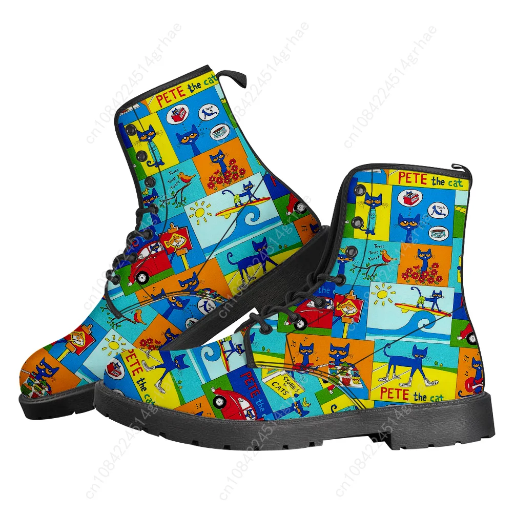 Pete the Cat I Love My White Shoes Boots Mens Womens Teenager Shoes Casual Boot Outdoor High Quality Couple Customize Shoe
