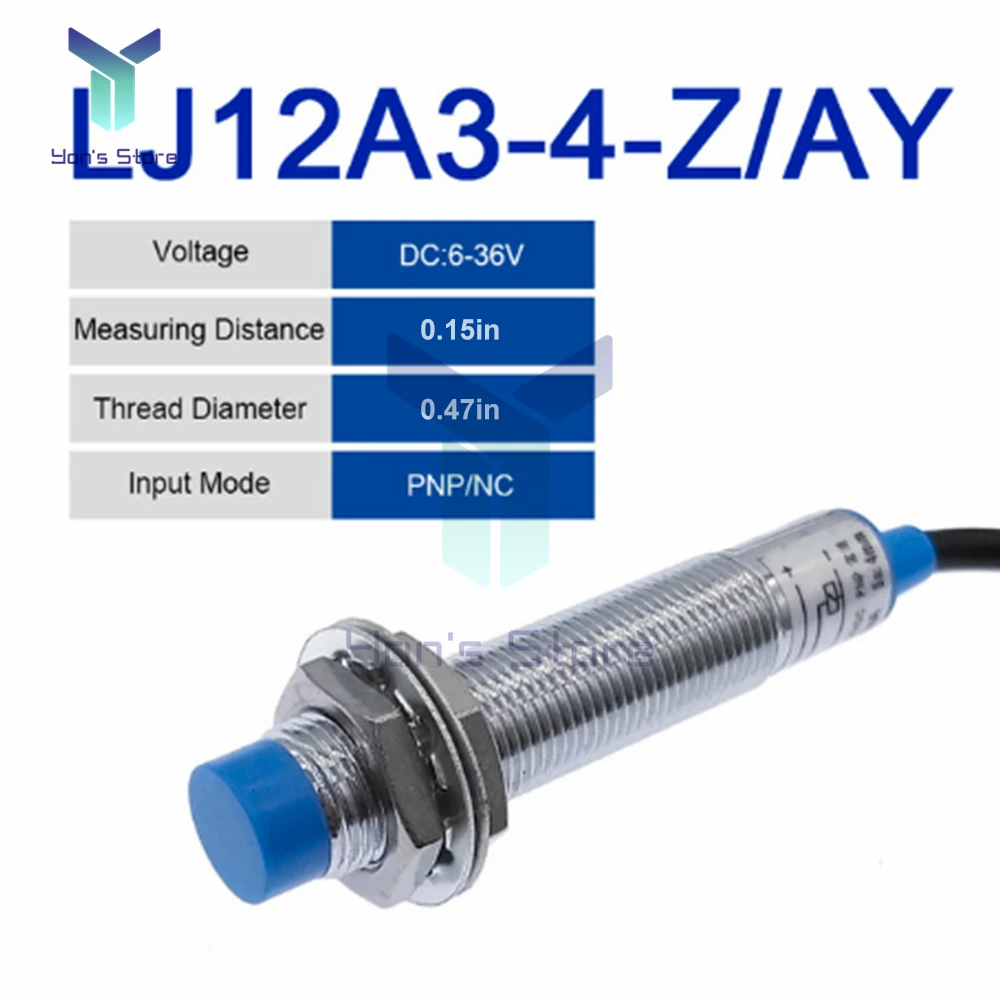 LJ12A3-4-Z(J)/AY/AX/EX Inductive Proximity Sensor Switch Detection Switch NPN PNP Normally Open/Closed Switch DC 6V-36V 12mm