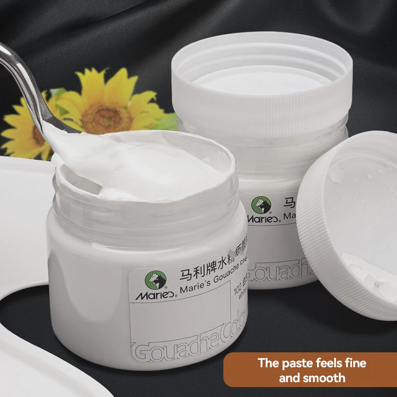 طلاء الغواش الأبيض 100 مللي/300 مللي زجاجات يسلط الضوء على صبغة ألوان الغواش للتلوين رسم الألوان المائية قماش الخشب