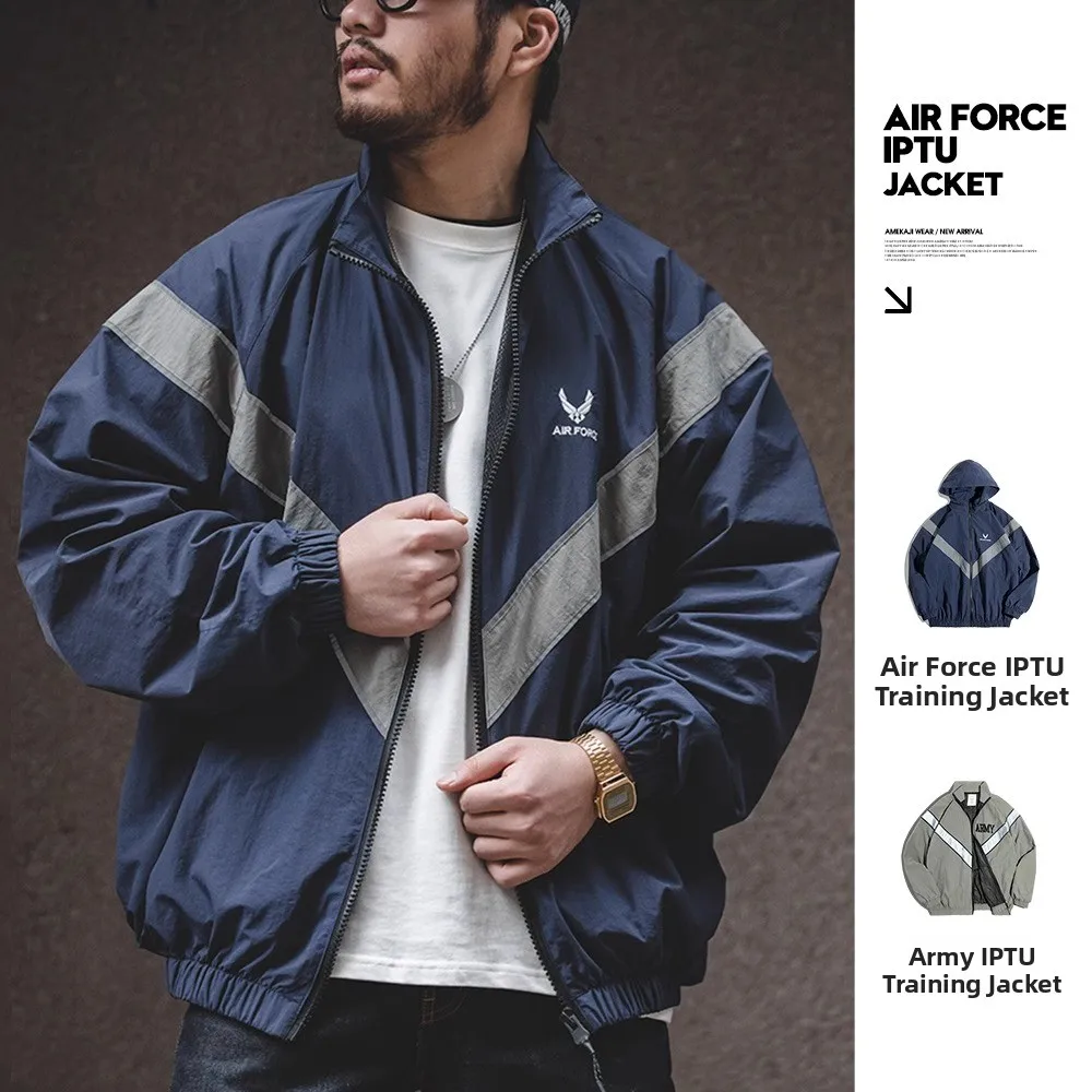

Maden Workwear Loose Fit Hooded Jaet Training orm Men's Qui Dry Outerwear Faionable Reflective Spring Autumn