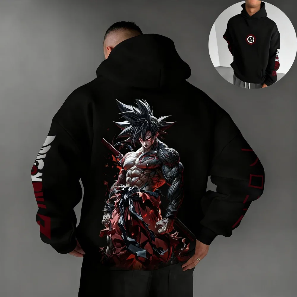 Dragon Ball Series Thermal Hoodie Autumn Winter Men's Women's Parent-child Clothing Oversize Trend Sports Fitness Sweater Jacket