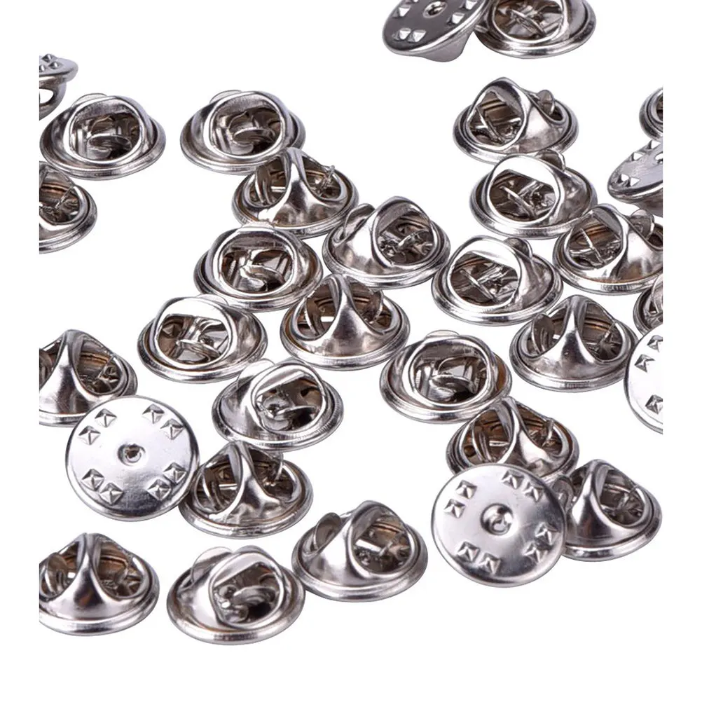 

200Pcs Brass Clutch Badge Metal Pin Backs Replacement Insignia Clutches Silver Golden Strong Grip for Lapel Pins Tie Tacks Name