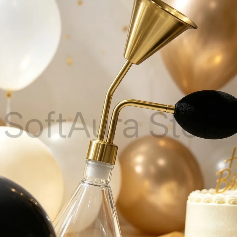 Double Layer Clear Glass Aroma Bottle Airbag Decor Vessel for Coffee Bean Tea and Perfume Sample Storage