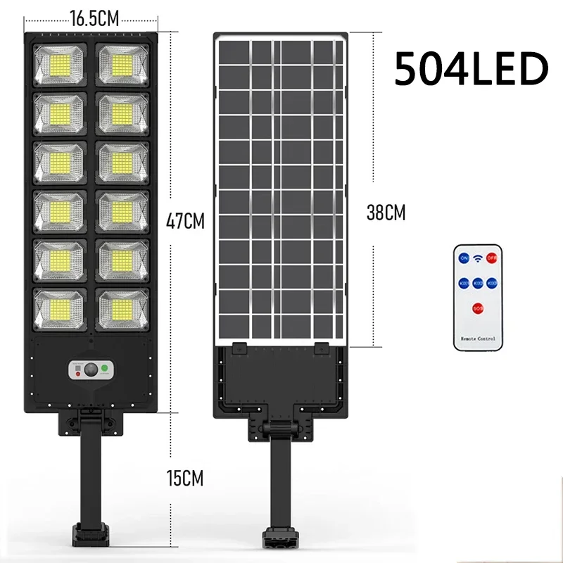 2er Pack große Straßen laterne im Freien 504led Bewegungs sensor wasserdicht 3 Modi super helle Solar Wand leuchte für Sicherheit Garten terrasse