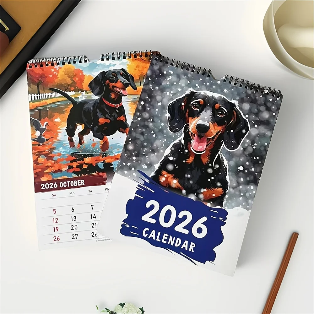 

Dog Wall Calendar Doggy Images Calendar 2026 Animal Wall Calendar 12 Monthly Funny Cute Puppies Planner Organizer Agenda For
