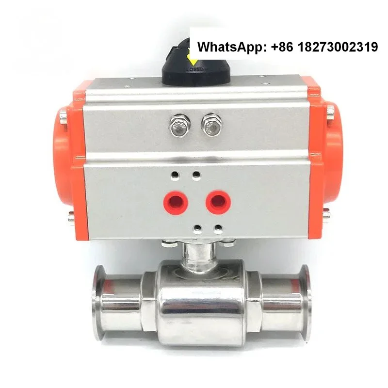 Pneumatic ball valve 304 stainless steel pneumatic quick release ball  clamp valve Q681F straight through ball valve