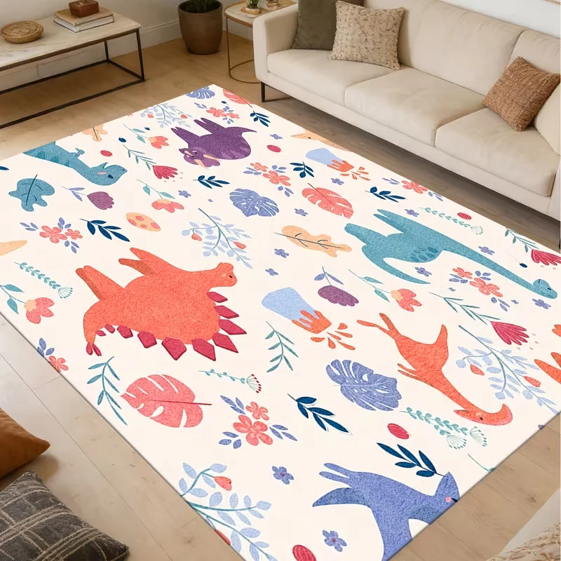 Cute Panda Bear Print Area Rug Black White Pink Paw Pattern Soft Floor Mat Cartoon Animal Carpet For Bedroom Living Room
