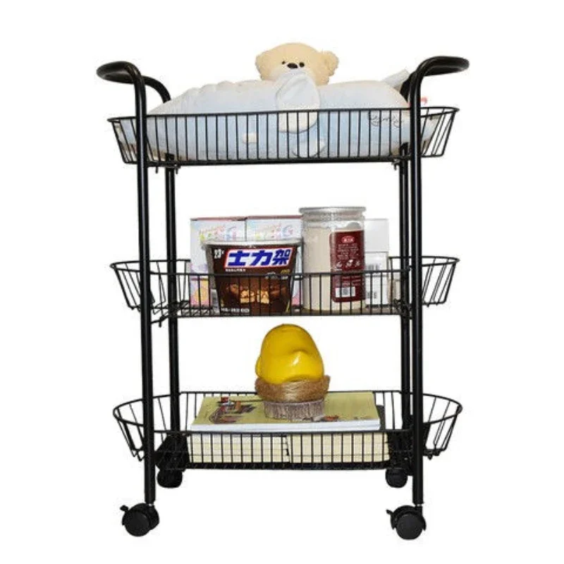 

Multi-level removable wheeled bedroom bathroom storage trolley