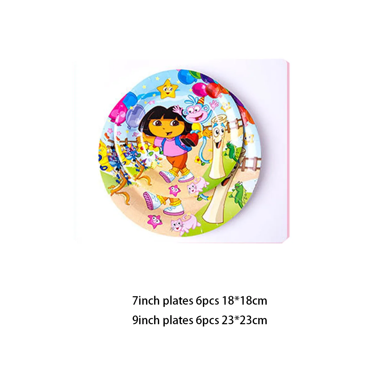 Cartoon Dora Girl Birthday Party Decoration Disposable Foil Balloon Plate Cup Flag Boy Baby Shower Party Supplies Kids Gift mask