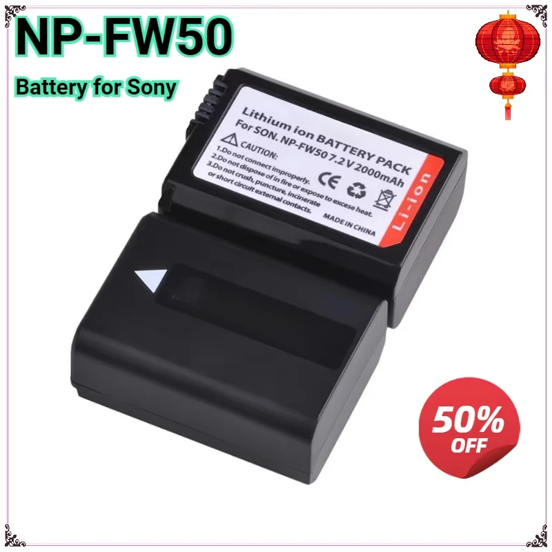 2000mAh NP-FW50 NP FW50 Battery for Sony A6000 A6400 A6300 A6500 A7 A7II A7RII A7SII A7S A7R A7S2