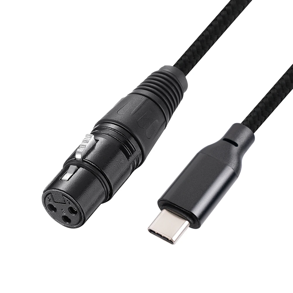 High Fidelity Sound Transmission with USBC Typec Male to 3Pin XLR Female Microphone Audio Cable Adapter Line 10FT
