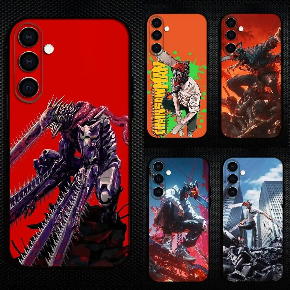 

C-Chainsaw man Anime Phone Case For Samsung Galaxy A73,A72,A71,A70,A53,A52,A51,Others Soft Black Cover