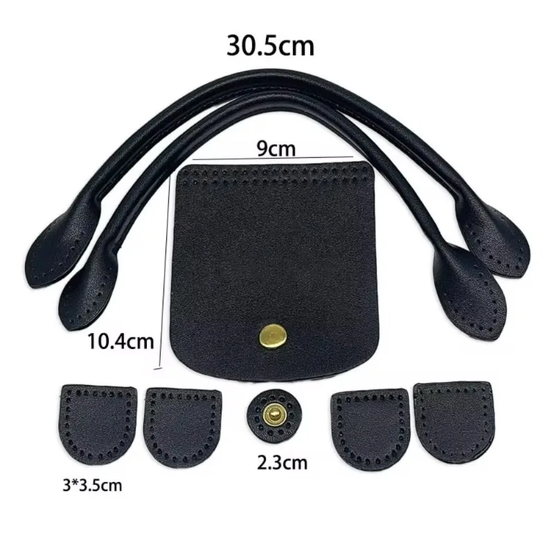 PU Leather Crochet Bag Straps Set Solid Color DIY Lock Flap Cover Sturdy Multi-Functional Handmade High Grade Bag Accessories