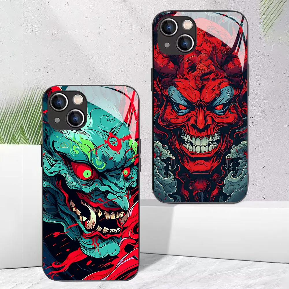 Japan ghost face Samurai Phone Case For Samsung Galaxy S24 S23 S22 S21 S20 Note20 Ultra Plus FE M20 M34 54 4G 5G Glass Silicone