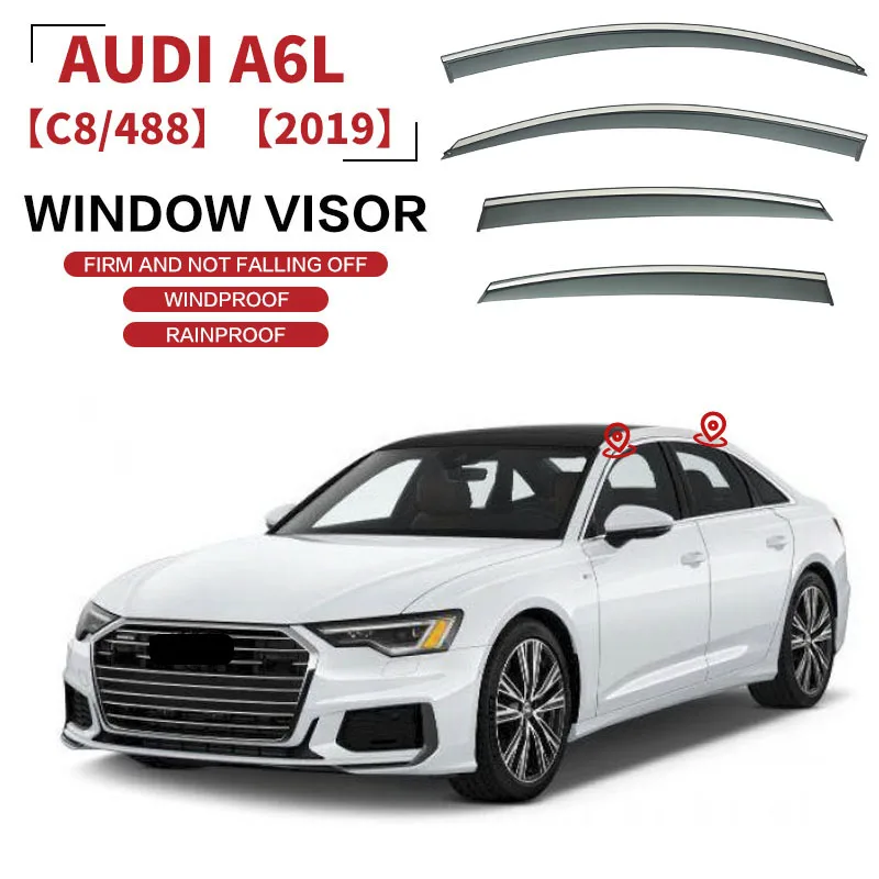 

For AU-DI A6 Wagon1997-2003 2005-2012 2012-2018 2019+2022 2020 Plastic Window Visor Vent Shades Sun Rain Deflector Guard 4PCS/SE