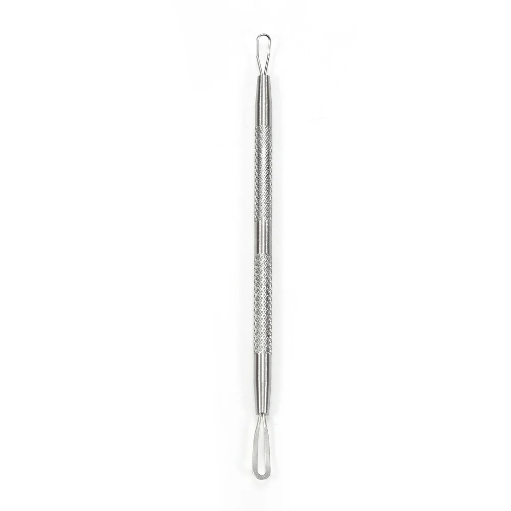 Extractor de espinillas de acero inoxidable para el cuidado de la piel, aguja de doble cabeza para acné, limpiador de acné, Extractor de manchas, herramienta para el cuidado de la piel, 1-10 piezas