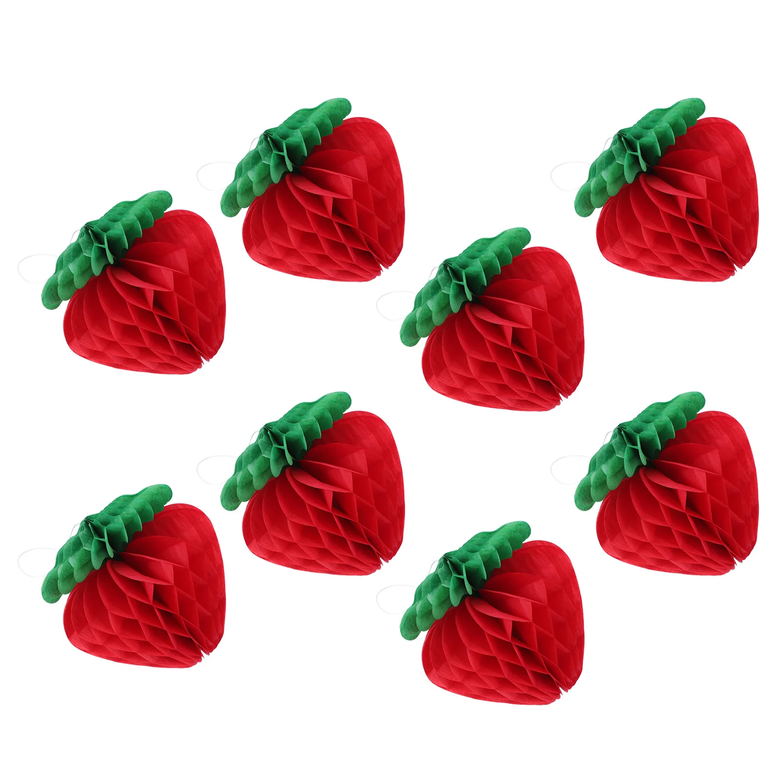 10Pcs Strawberry Paper Honeycomb Ball Hanging Ornaments Party Decorations Birthday Party Supplies Decorative Props