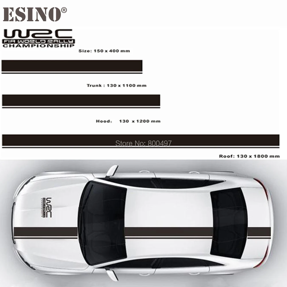 

Новые автомобильные аксессуары WRC FIA World Rally Championship Stripe Set Автомобильный капот на крышу Багажник Виниловая наклейка Racing Rally Спортивная наклейка из ПВХ
