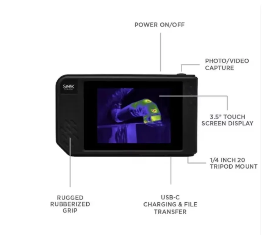 Seek Thermal SHOT PRO Imaging Imager Night Vision Photos Video with Large Big Screen 320 x 240