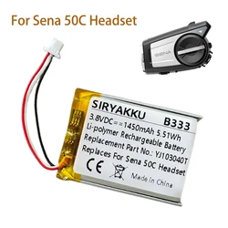New 3.8V 1450mAh Rechargeable For Sena 50C Headset Bluetooth Comm System and 4K Camera System Battery