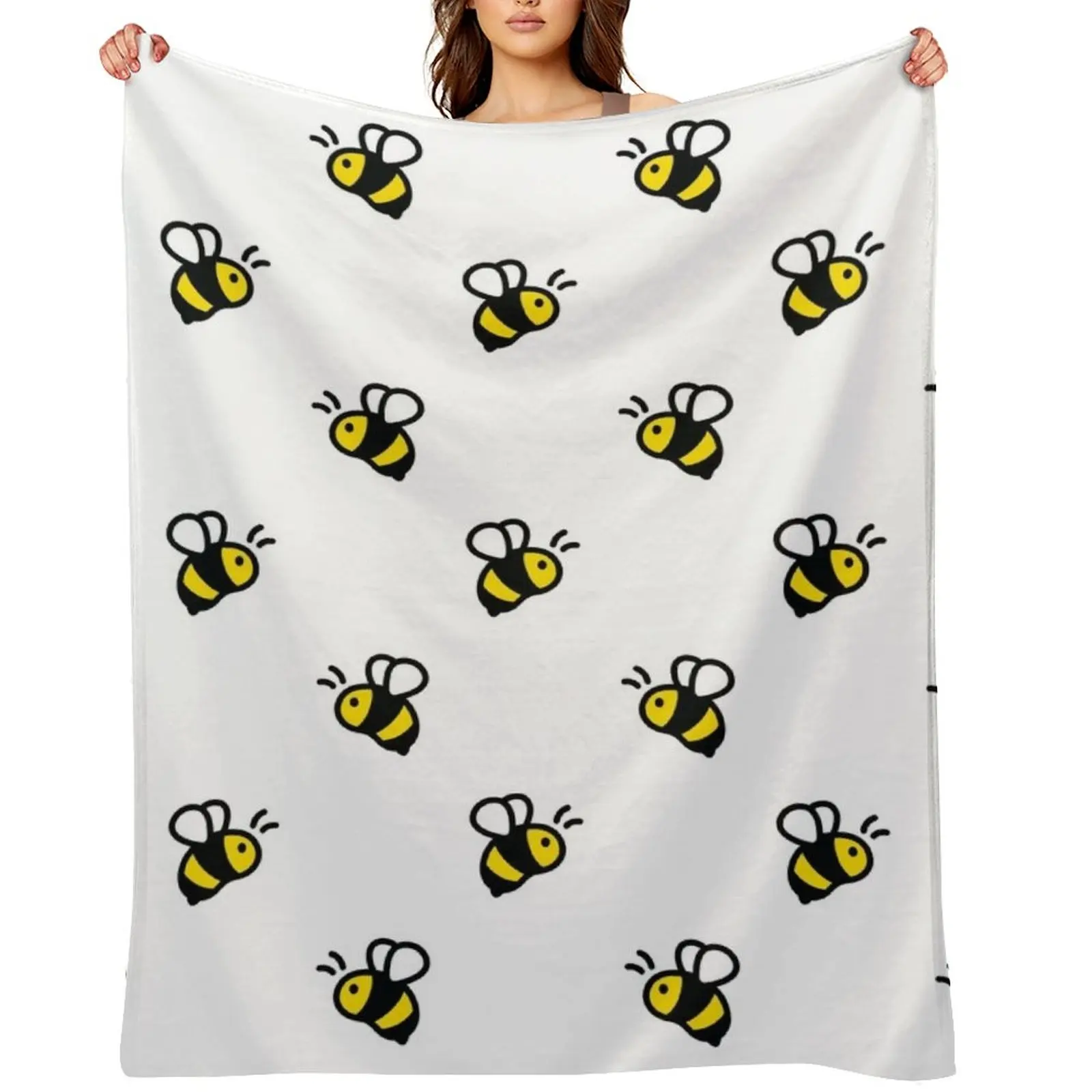 

Simple Bee Pattern Throw Blanket For Decorative Sofa wednesday Multi-Purpose decorative Blankets