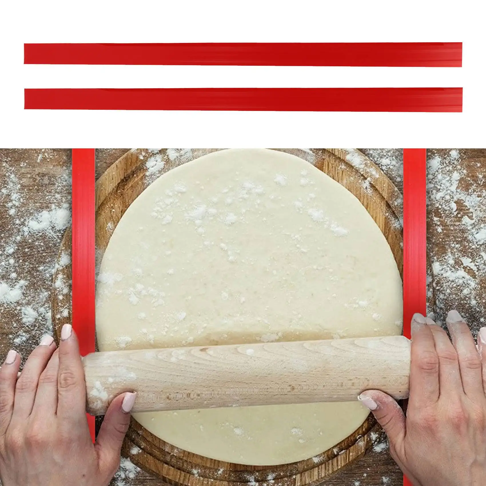 Silicone Measuring Dough Thickness Strips 18Inch,Rolling Pin Guides Set,Spacers Sticks for Baking,Pizza,Pastry,3 Size