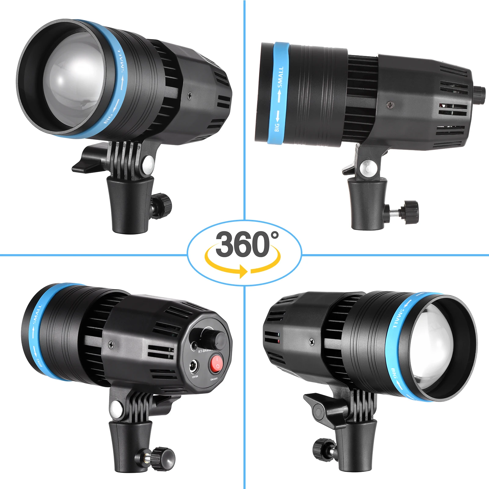 Photography 50W Video Light COB Spotlight Continuous Light 5500K CRI90+ Magnifying Lens Remote Control 5*Color Filters