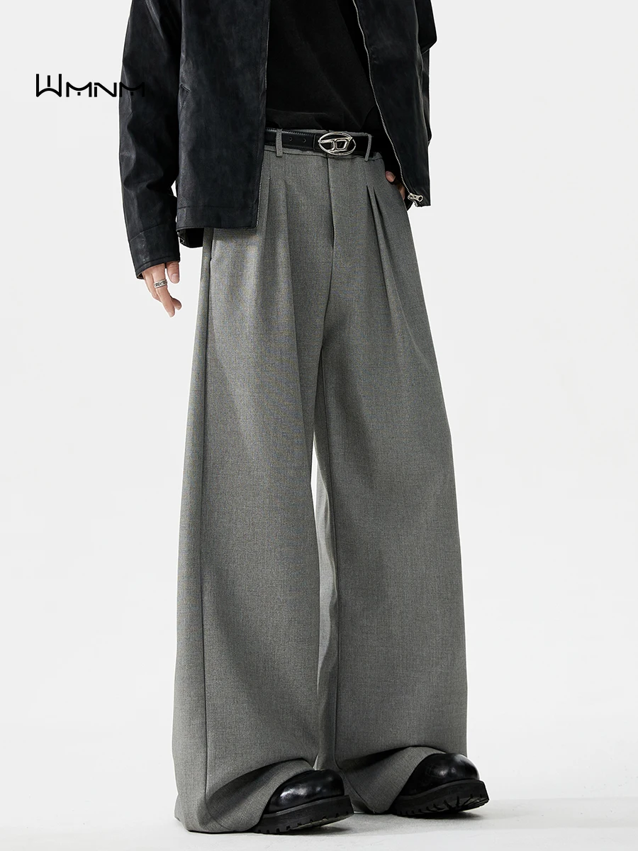 

WMNM Men's ey Draped Wide Leg Pants Summer Thin Straight Cut Trousers CleanFit Sle Casual Loose Fit Long Pants