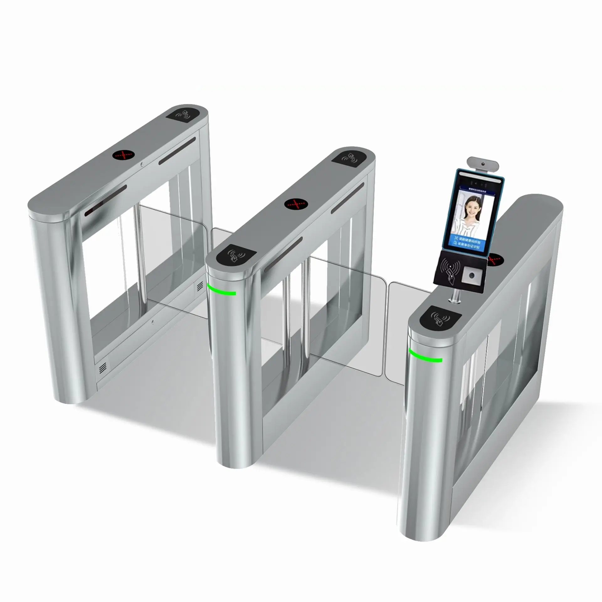 

Control Swing Gate Security Turnstile Bi-direction Adjustable Face Recognition Stainless Steel Automatic Entrance Exit Access