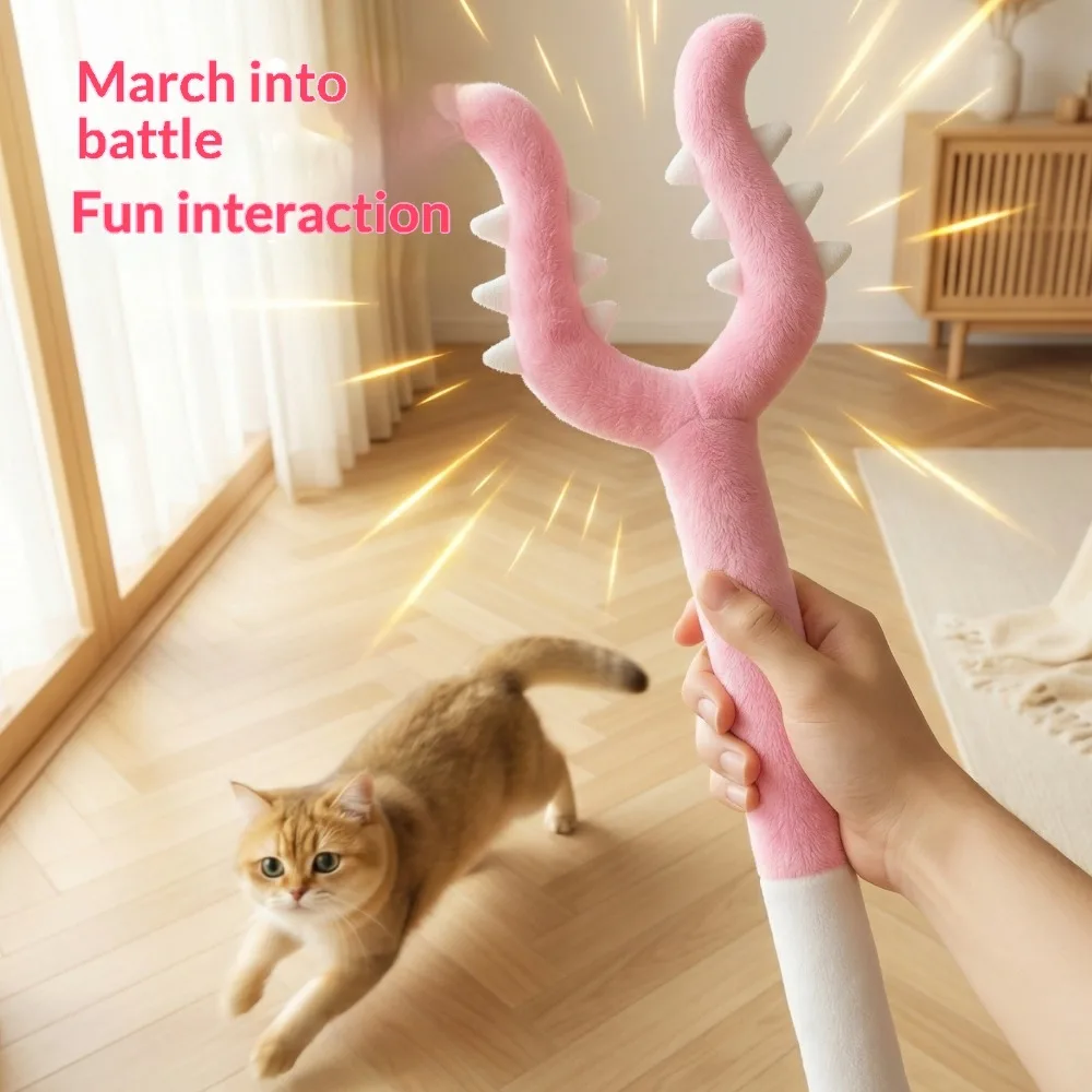70cm Plush Catcher Wand Funny Kids Plush Toy Cat Teaser Soft Magic Wand Cat Training Tool Interactive Cat Dog Play Toy