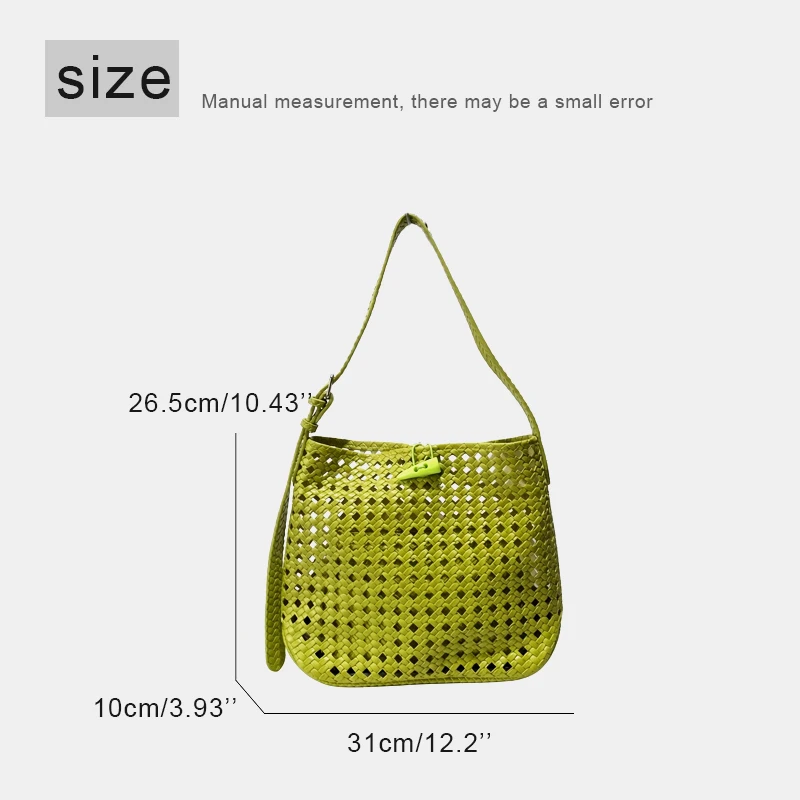 Beach Hollow Bags For Women Luxury Designer Handbag And Purse 2026 New In PU Imitation Woven Embossed With Inner Pocket Shoulder